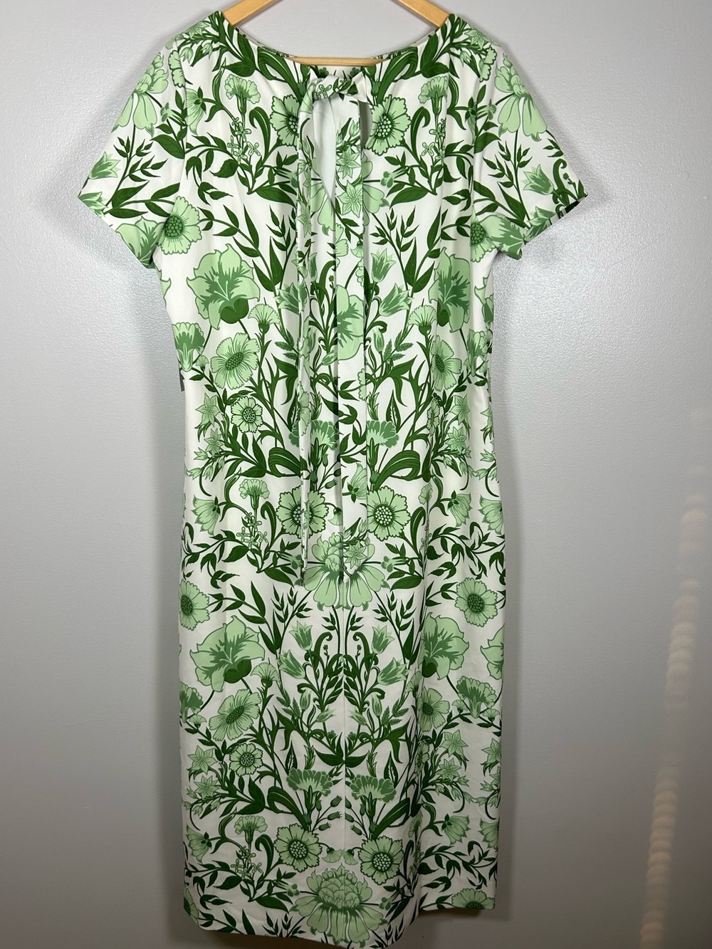 Mestiza New York Adria Green Ivory Floral Pocketed Midi Column Dress NWT - Picture 3 of 15